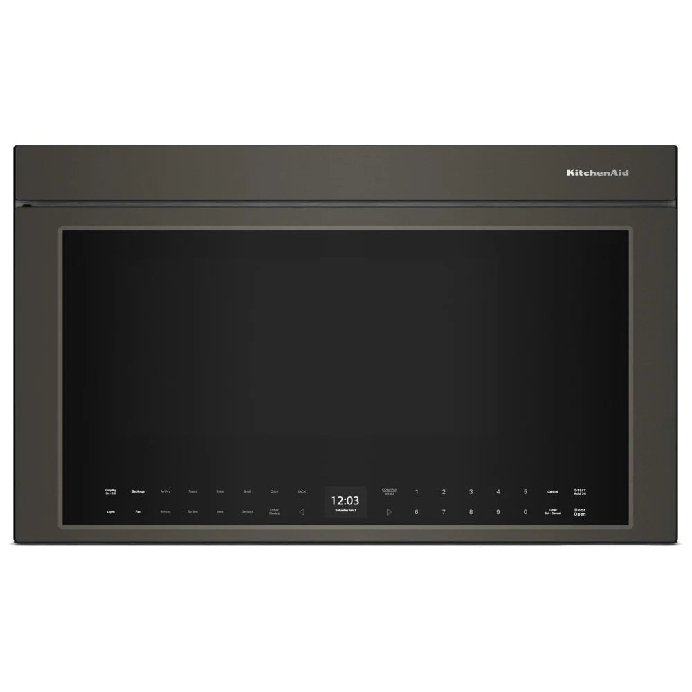 KitchenAid YKMMF530PBE Over the Range Microwave, 30 inch Exterior Width, 1.1 cu. ft. Capacity, 400 CFM, Convection, 1,500 W Watts, Stainless Steel Interior, LED, Black Ore colour