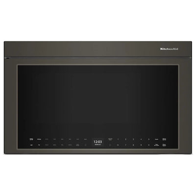 KitchenAid YKMMF530PBE Over the Range Microwave, 30 inch Exterior Width, 1.1 cu. ft. Capacity, 400 CFM, Convection, 1,500 W Watts, Stainless Steel Interior, LED, Black Ore colour