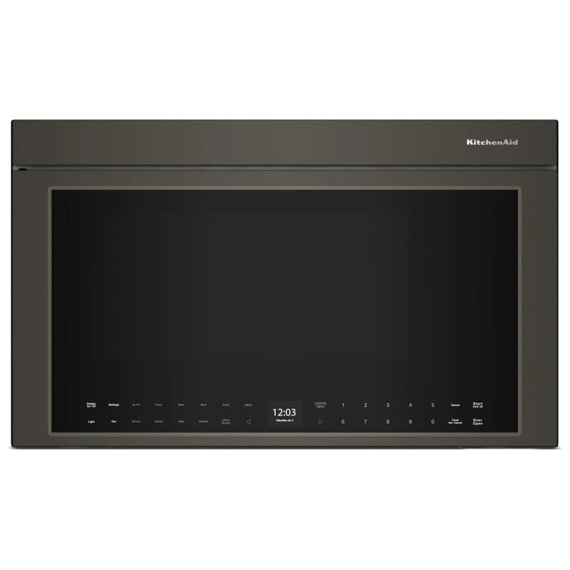 KitchenAid YKMMF530PBE Over the Range Microwave, 30 inch Exterior Width, 1.1 cu. ft. Capacity, 400 CFM, Convection, 1,500 W Watts, Stainless Steel Interior, LED, Black Ore colour