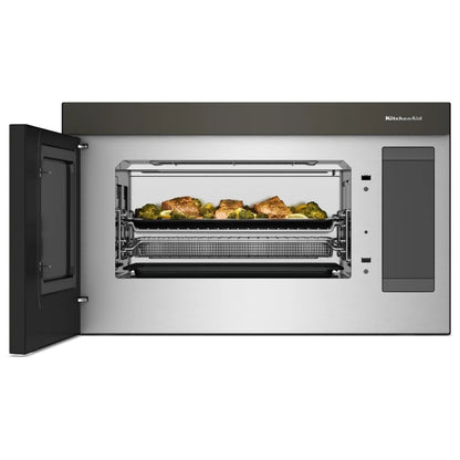 KitchenAid YKMMF530PBE Over the Range Microwave, 30 inch Exterior Width, 1.1 cu. ft. Capacity, 400 CFM, Convection, 1,500 W Watts, Stainless Steel Interior, LED, Black Ore colour