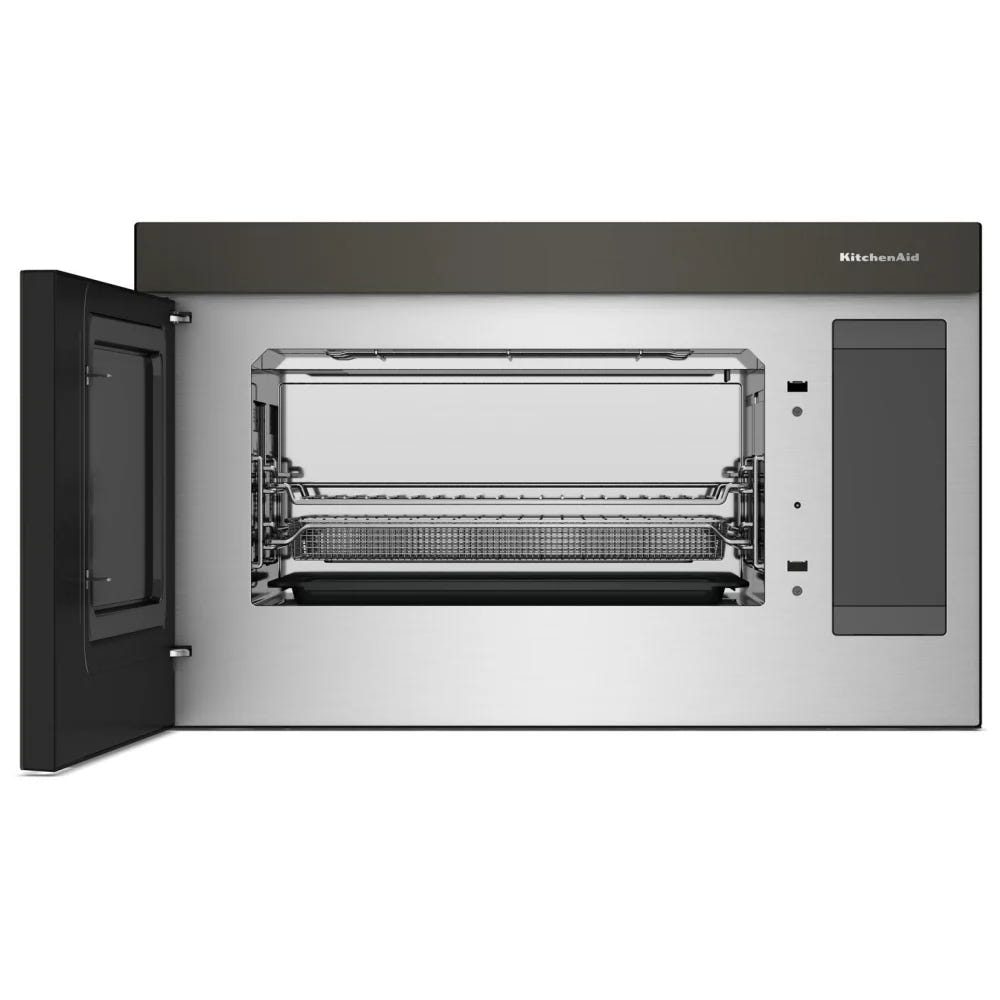 KitchenAid YKMMF530PBE Over the Range Microwave, 30 inch Exterior Width, 1.1 cu. ft. Capacity, 400 CFM, Convection, 1,500 W Watts, Stainless Steel Interior, LED, Black Ore colour