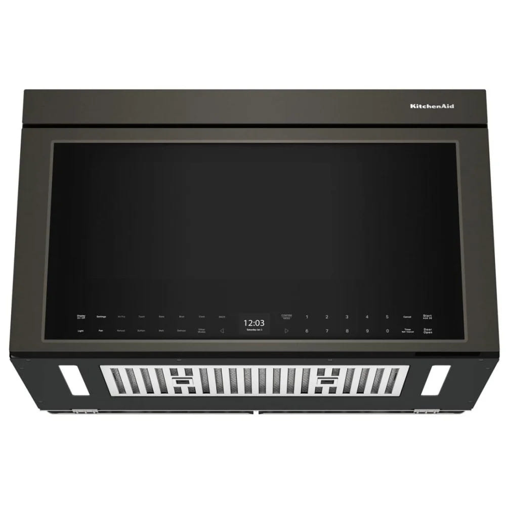 KitchenAid YKMMF530PBE Over the Range Microwave, 30 inch Exterior Width, 1.1 cu. ft. Capacity, 400 CFM, Convection, 1,500 W Watts, Stainless Steel Interior, LED, Black Ore colour