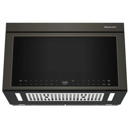 KitchenAid YKMMF530PBE Over the Range Microwave, 30 inch Exterior Width, 1.1 cu. ft. Capacity, 400 CFM, Convection, 1,500 W Watts, Stainless Steel Interior, LED, Black Ore colour