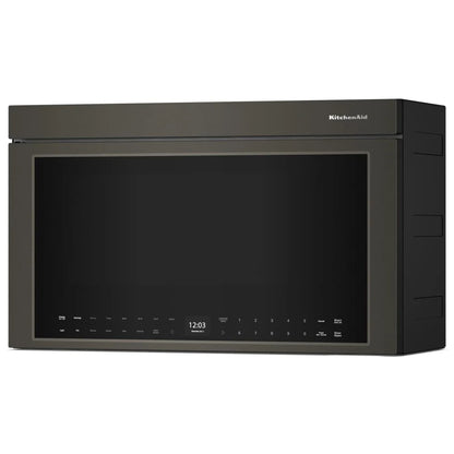 KitchenAid YKMMF530PBE Over the Range Microwave, 30 inch Exterior Width, 1.1 cu. ft. Capacity, 400 CFM, Convection, 1,500 W Watts, Stainless Steel Interior, LED, Black Ore colour