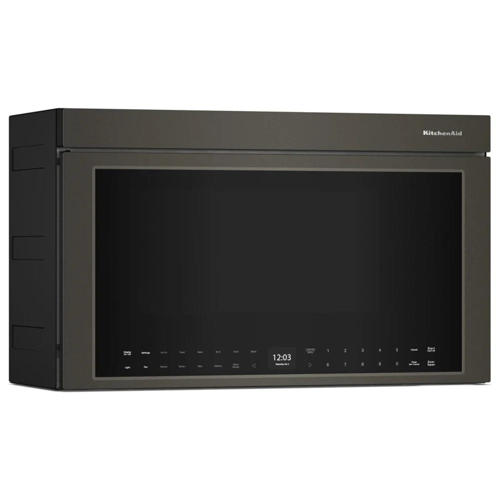 KitchenAid YKMMF530PBE Over the Range Microwave, 30 inch Exterior Width, 1.1 cu. ft. Capacity, 400 CFM, Convection, 1,500 W Watts, Stainless Steel Interior, LED, Black Ore colour