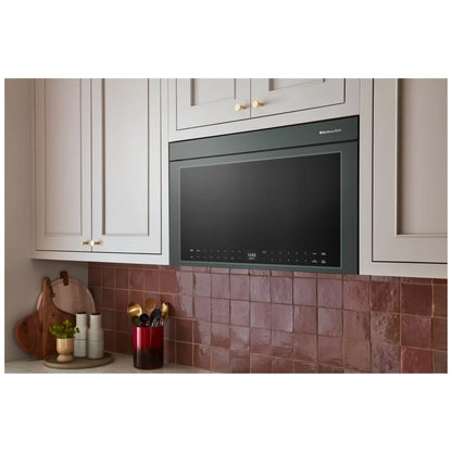 KitchenAid YKMMF530PJP Over the Range Microwave, 30 inch Exterior Width, 1.1 cu. ft. Capacity, 400 CFM, Convection, 1,500 W Watts, Stainless Steel Interior, LED, Juniper colour