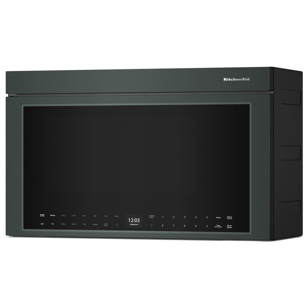 KitchenAid YKMMF530PJP Over the Range Microwave, 30 inch Exterior Width, 1.1 cu. ft. Capacity, 400 CFM, Convection, 1,500 W Watts, Stainless Steel Interior, LED, Juniper colour