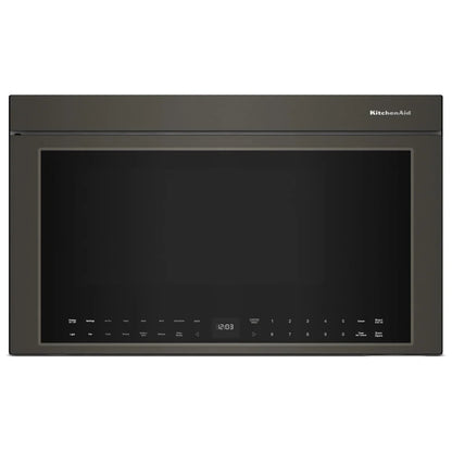 KitchenAid YKMMF730PBE Over the Range Microwave, 30 inch Exterior Width, 1.1 cu. ft. Capacity, 400 CFM, Convection, 1,500 W Watts, Stainless Steel Interior, LED, Black Ore colour