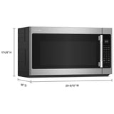 KitchenAid YKMMS330SPS Over the Range Microwave, 30 inch Exterior Width, 2.1 cu. ft. Capacity, 400 CFM, 900 W Watts, LED, PrintShield Stainless colour