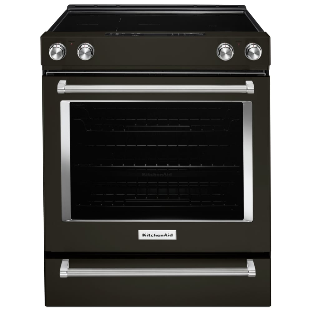 KitchenAid YKSEG700EBS Electric Range, 6.4 cu. ft. Capacity, 30 inch Exterior Width, True Convection, Storage Drawer, Self Clean, 3,200 W Highest Element, Black Stainless Steel colour