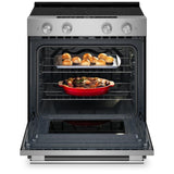 KitchenAid YKSES330SPS Electric Range, 5.3 cu. ft. Capacity, 30 inch Exterior Width, Convection, 5 Burners, Storage Drawer, Air Fry, Self Clean, 3,000 W Highest Element, PrintShield Stainless Finish colour