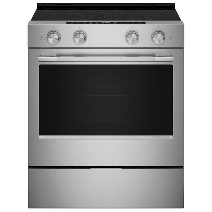 KitchenAid YKSES330SPS Electric Range, 5.3 cu. ft. Capacity, Convection, 5 Burners, Storage Drawer, Air Fry, Self Clean, Stainless Steel Finish