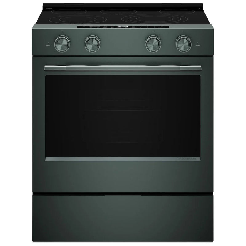 KitchenAid YKSES530SJP Electric Range, 5.3 cu. ft. Capacity, 30 inch Exterior Width, True Convection, 5 Burners, Storage Drawer, Air Fry, Self Clean, 3,200 W Highest Element, Juniper colour