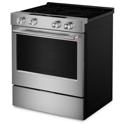 KitchenAid YKSES530SPS Electric Range, 5.3 cu. ft. Capacity, 30 inch Exterior Width, True Convection, 5 Burners, Storage Drawer, Air Fry, Self Clean