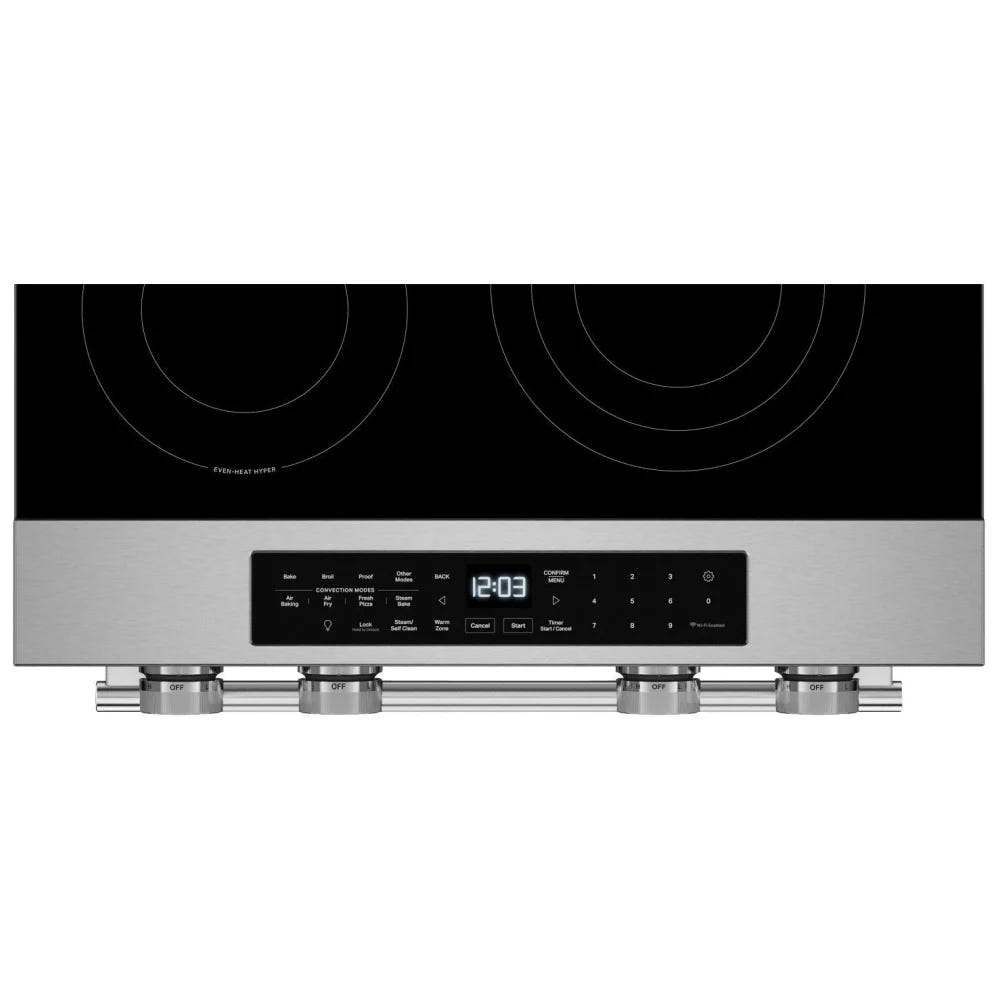 KitchenAid YKSES530SPS Electric Range, 5.3 cu. ft. Capacity, 30 inch Exterior Width, True Convection, 5 Burners, Storage Drawer, Air Fry, Self Clean