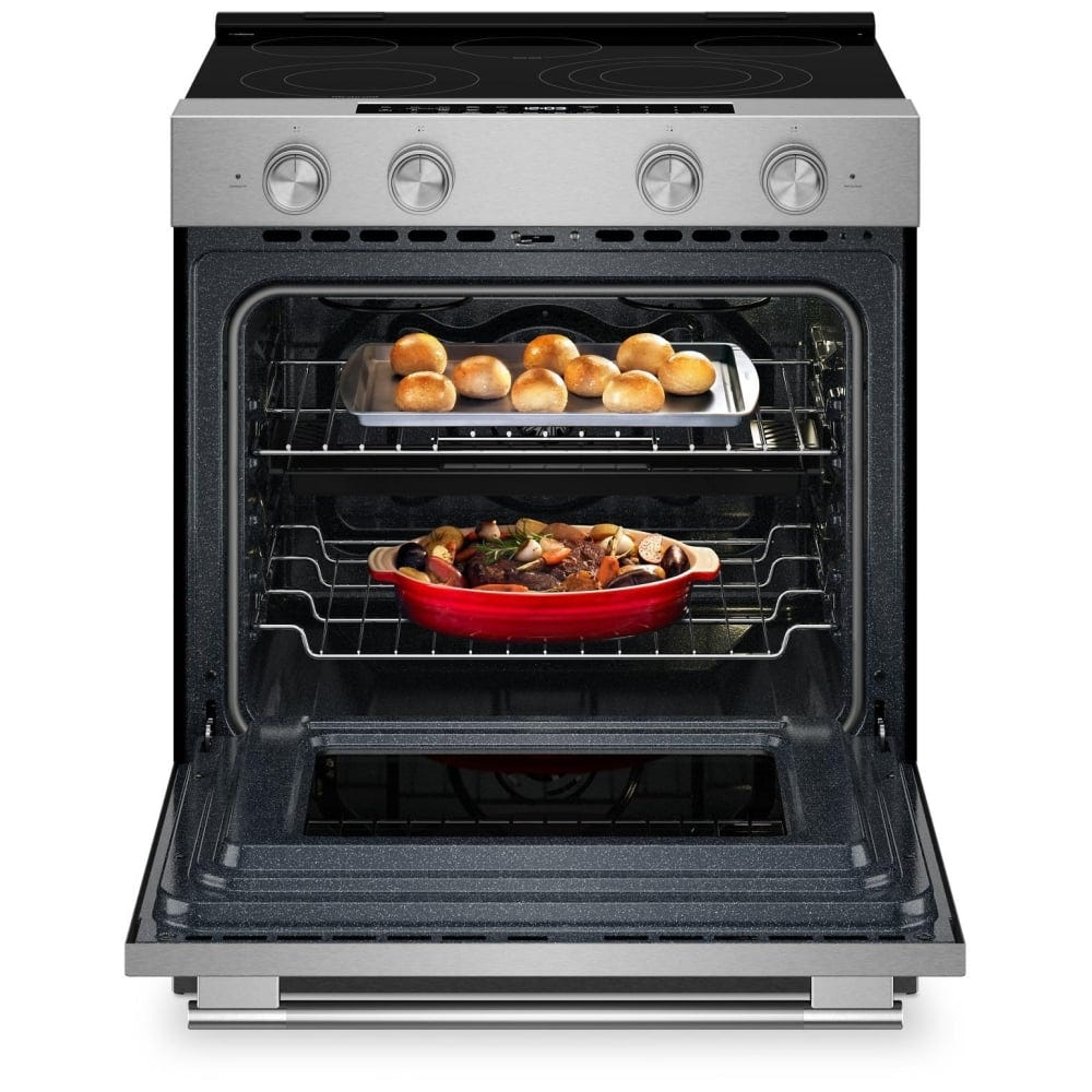 KitchenAid YKSES530SPS Electric Range, 5.3 cu. ft. Capacity, 30 inch Exterior Width, True Convection, 5 Burners, Storage Drawer, Air Fry, Self Clean
