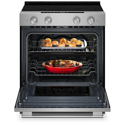 KitchenAid YKSES530SPS Electric Range, 5.3 cu. ft. Capacity, 30 inch Exterior Width, True Convection, 5 Burners, Storage Drawer, Air Fry, Self Clean