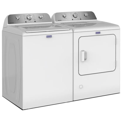 Maytag YMED4205SW 电动烘干机，7.0 立方英尺容量，3 种温度设置，钢制滚筒，白色