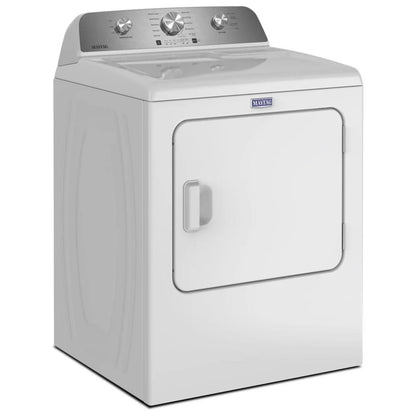Maytag YMED4205SW 电动烘干机，7.0 立方英尺容量，3 种温度设置，钢制滚筒，白色