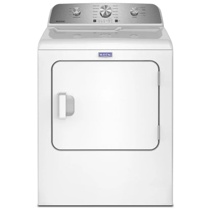 Maytag YMED4205SW 电动烘干机，7.0 立方英尺容量，3 种温度设置，钢制滚筒，白色