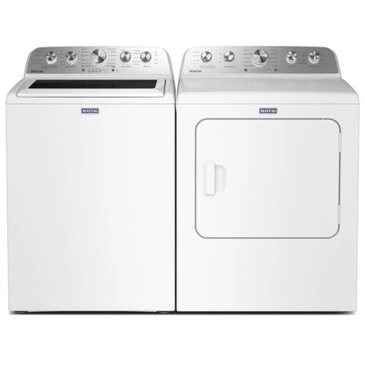 Maytag YMED5605RW 电动烘干机，7.0 立方英尺容量，蒸汽清洁，4 种温度设置，钢制滚筒，白色