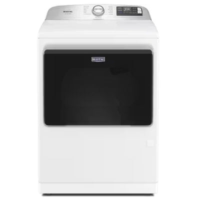 Maytag YMED7205RW 电动烘干机，7.4 立方英尺容量，蒸汽清洁，5 种温度设置，钢制滚筒，支持 Wifi，白色