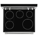 Maytag YMET8800FZ Electric Range, 6.7 cu. ft. Capacity, 30 inch Exterior Width, True Convection, 5 Burners, Self Clean, Double Oven, 3,200 W Highest Element, Stainless Steel colour