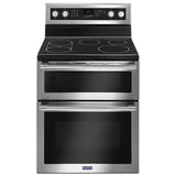 Maytag YMET8800FZ Electric Range, 6.7 cu. ft. Capacity, 30 inch Exterior Width, True Convection, 5 Burners, Self Clean, Double Oven, 3,200 W Highest Element, Stainless Steel colour