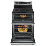 Maytag YMET8800FZ Electric Range, 6.7 cu. ft. Capacity, 30 inch Exterior Width, True Convection, 5 Burners, Self Clean, Double Oven, 3,200 W Highest Element, Stainless Steel colour