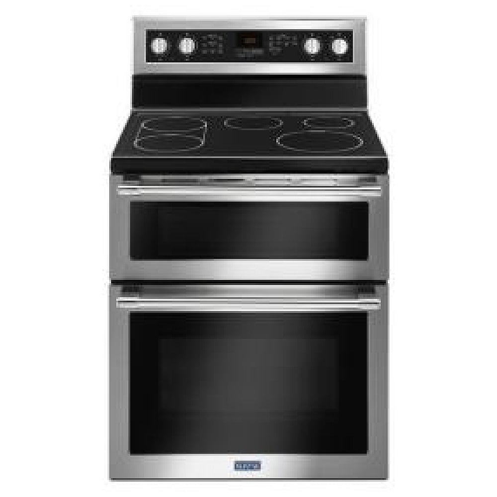 Maytag YMET8800FZ Electric Range, 6.7 cu. ft. Capacity, 30 inch Exterior Width, True Convection, 5 Burners, Self Clean, Double Oven, 3,200 W Highest Element, Stainless Steel colour