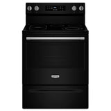 Maytag YMFES6030RB Electric Range, 5.3 cu. ft. Capacity, 30 inch Exterior Width, Convection, 5 Burners, Storage Drawer, Yes, Self Clean, 3,000 W Highest Element, Black colour