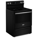 Maytag YMFES6030RB Electric Range, 5.3 cu. ft. Capacity, 30 inch Exterior Width, Convection, 5 Burners, Storage Drawer, Yes, Self Clean, 3,000 W Highest Element, Black colour