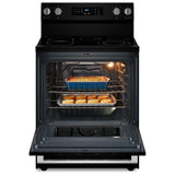 Maytag YMFES6030RB Electric Range, 5.3 cu. ft. Capacity, 30 inch Exterior Width, Convection, 5 Burners, Storage Drawer, Yes, Self Clean, 3,000 W Highest Element, Black colour