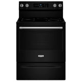 Maytag YMFES6030RB Electric Range, 5.3 cu. ft. Capacity, 30 inch Exterior Width, Convection, 5 Burners, Storage Drawer, Yes, Self Clean, 3,000 W Highest Element, Black colour