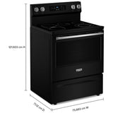 Maytag YMFES6030RB Electric Range, 5.3 cu. ft. Capacity, 30 inch Exterior Width, Convection, 5 Burners, Storage Drawer, Yes, Self Clean, 3,000 W Highest Element, Black colour