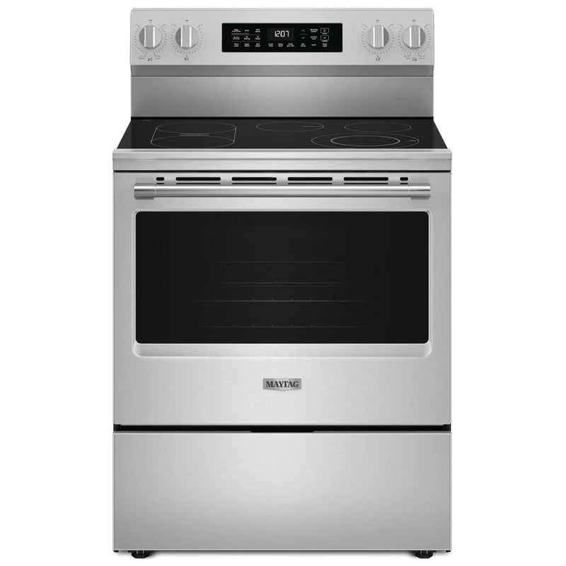 Maytag YMFES7030SZ Electric Range, 5.3 cu. ft. Capacity, 30 inch Exterior Width, Convection, 5 Burners, Storage Drawer, Air Fry, Self Clean, 3,000 W Highest Element, FingerPrint Resistant Stainless Steel colour