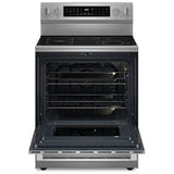 Maytag YMFES8030RZ Electric Range, 5.3 cu. ft. Capacity, 30 inch Exterior Width, True Convection, 5 Burners, Storage Drawer, Yes, Self Clean, 3,200 W Highest Element, FingerPrint Resistant Stainless Steel colour