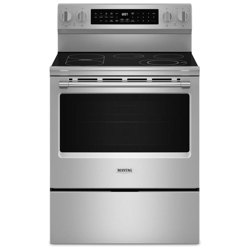 Maytag YMFES8030RZ Electric Range, 5.3 cu. ft. Capacity, 30 inch Exterior Width, True Convection, 5 Burners, Storage Drawer, Yes, Self Clean, 3,200 W Highest Element, FingerPrint Resistant Stainless Steel colour