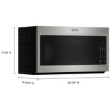 Maytag YMMMS4230PZ Over the Range Microwave, 30 inch Exterior Width, 1.7 cu. ft. Capacity, 300 CFM, 1,500 W Watts, Incandescent , Stainless Steel colour