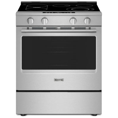 Maytag YMSES7030SZ Electric Range, 5.3 cu. ft. Capacity, 30 inch Exterior Width, Convection, 5 Burners, Storage Drawer, Air Fry, Self Clean, 3,000 Watts Highest Burner Element, FingerPrint Resistant Stainless Steel colour