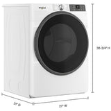 Whirlpool YWED5720RW Electric Dryer, 7.4 cu. ft. Dryer Capacity, 12 Dry Cycles, Vented, Stackable, Wifi Enabled, White colour