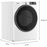 Whirlpool YWED5720RW Electric Dryer, 7.4 cu. ft. Dryer Capacity, 12 Dry Cycles, Vented, Stackable, Wifi Enabled, White colour