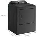 Whirlpool YWED6150PB Electric Dryer, 7 cu. ft. Dryer Capacity, 12 Dry Cycles, Steam Clean, 4 Temperature Settings, Vented