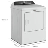 Whirlpool YWED6150PW Electric Dryer, 7 cu. ft. Dryer Capacity, 12 Dry Cycles, Steam Clean, 4 Temperature Settings, Vented, White colour