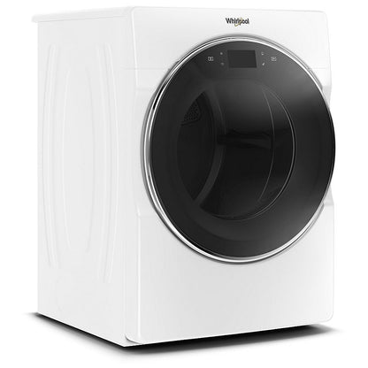 Whirlpool YWED9620HW Electric Dryer, 27 inch Width, 7.4 cu. ft. Capacity, Steam Clean, 5 Temperature Settings, Stackable, Steel Drum, Wifi Enabled, White colour