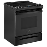 Whirlpool YWEE515S0LB Electric Range, 4.8 cu. ft. Capacity, 30 inch Exterior Width, 4 Burners, Storage Drawer, Self Clean, 3,000 W Highest Element, Black colour