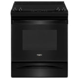 Whirlpool YWEE515S0LB Electric Range, 4.8 cu. ft. Capacity, 30 inch Exterior Width, 4 Burners, Storage Drawer, Self Clean, 3,000 W Highest Element, Black colour