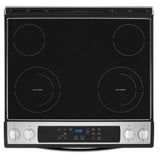 Whirlpool YWEE515S0LS Electric Range, 4.8 cu. ft. Capacity, 30 inch Exterior Width, 4 Burners, Storage Drawer, Self Clean, 3,000 W Highest Element, Stainless Steel colour