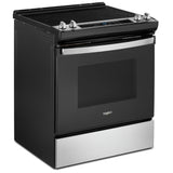 Whirlpool YWEE515S0LS Electric Range, 4.8 cu. ft. Capacity, 30 inch Exterior Width, 4 Burners, Storage Drawer, Self Clean, 3,000 W Highest Element, Stainless Steel colour