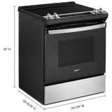 Whirlpool YWEE515S0LS Electric Range, 4.8 cu. ft. Capacity, 30 inch Exterior Width, 4 Burners, Storage Drawer, Self Clean, 3,000 W Highest Element, Stainless Steel colour